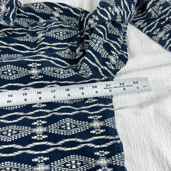H&M L.O.G.G. Regular Fit Corduroy Aztec Tribal‎ Button Down Shirt Mens M - Picture 6 of 12
